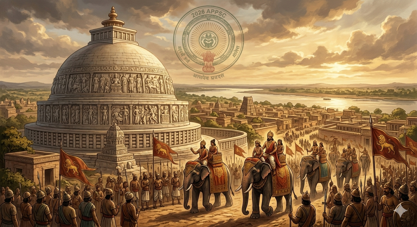 Ancient Andhra Pradesh Satavahana Amaravati Nagarjunakonda history APPSC