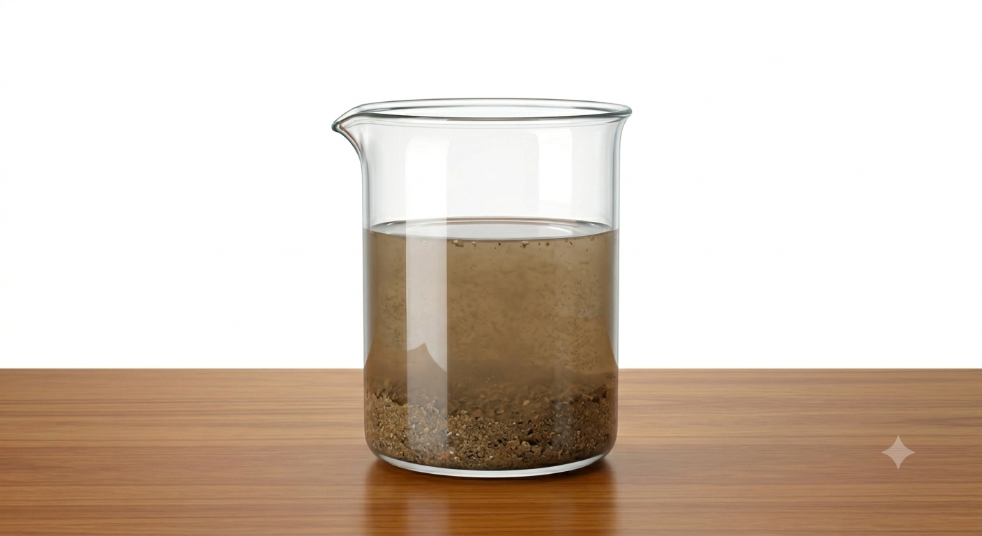 Heterogeneous mixture — sand in water