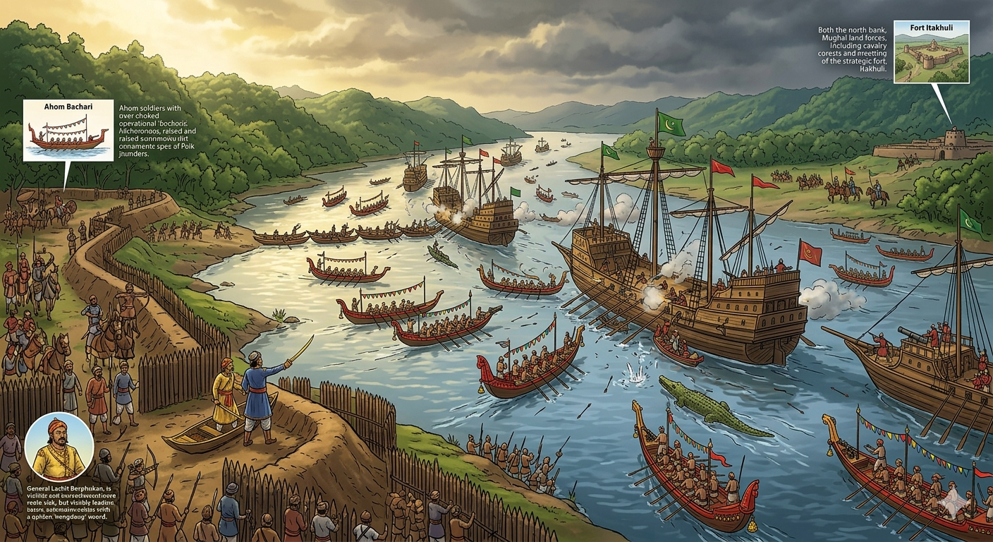 Battle of Saraighat Ahom boats