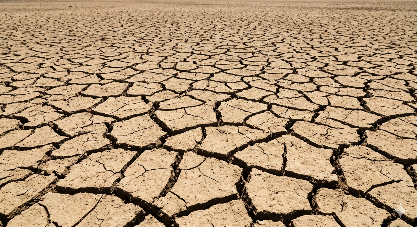 Drought cracked earth