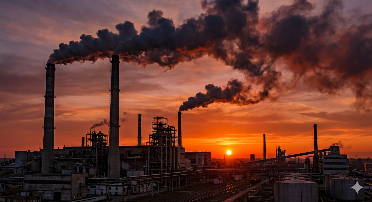 Factory smoke polluting the air