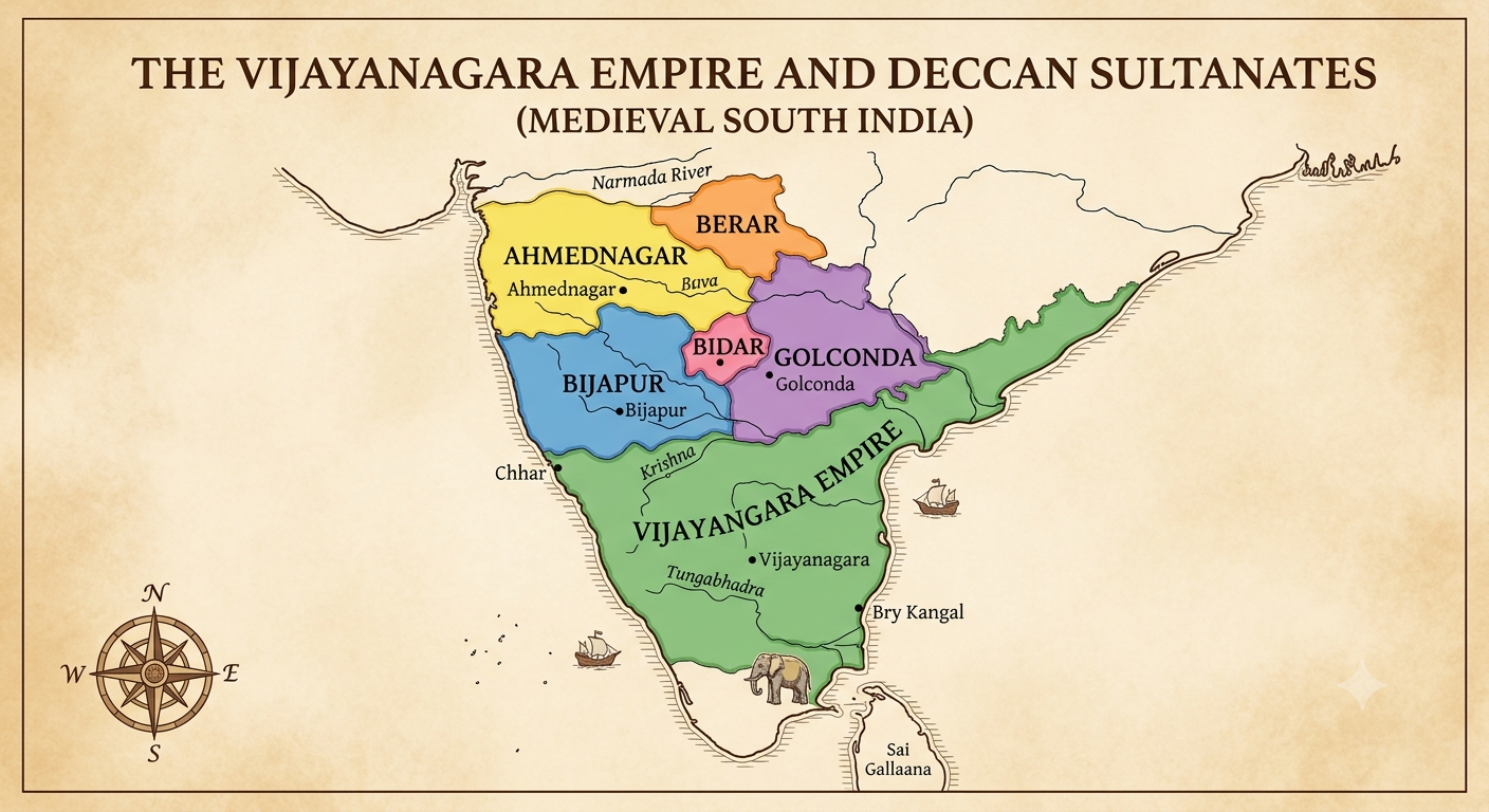 Vijayanagara Empire map Deccan