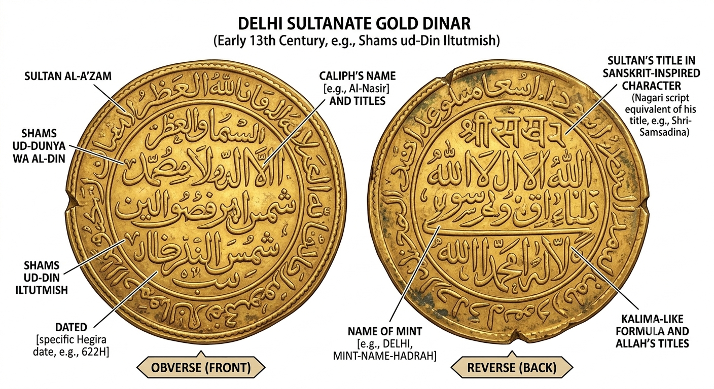 Medieval Indian coin Delhi Sultanate