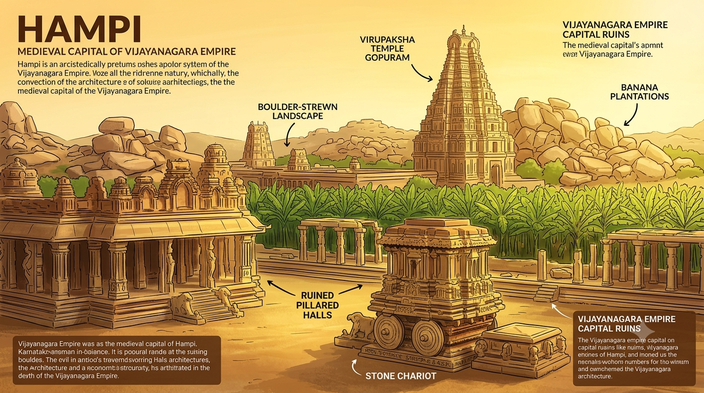 Hampi ruins Vijayanagara Karnataka