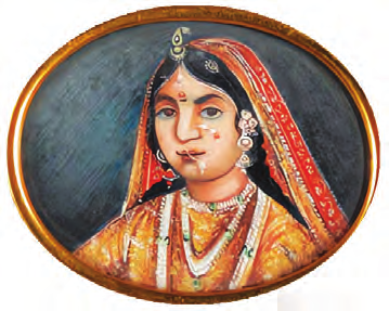 Miniature portrait of Rani Lakshmibai