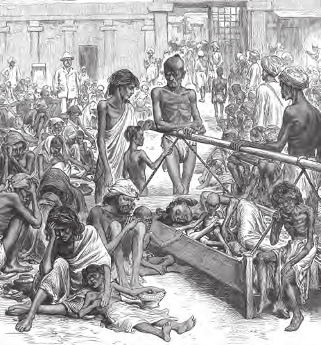People waiting for famine relief in Bangalore 1877