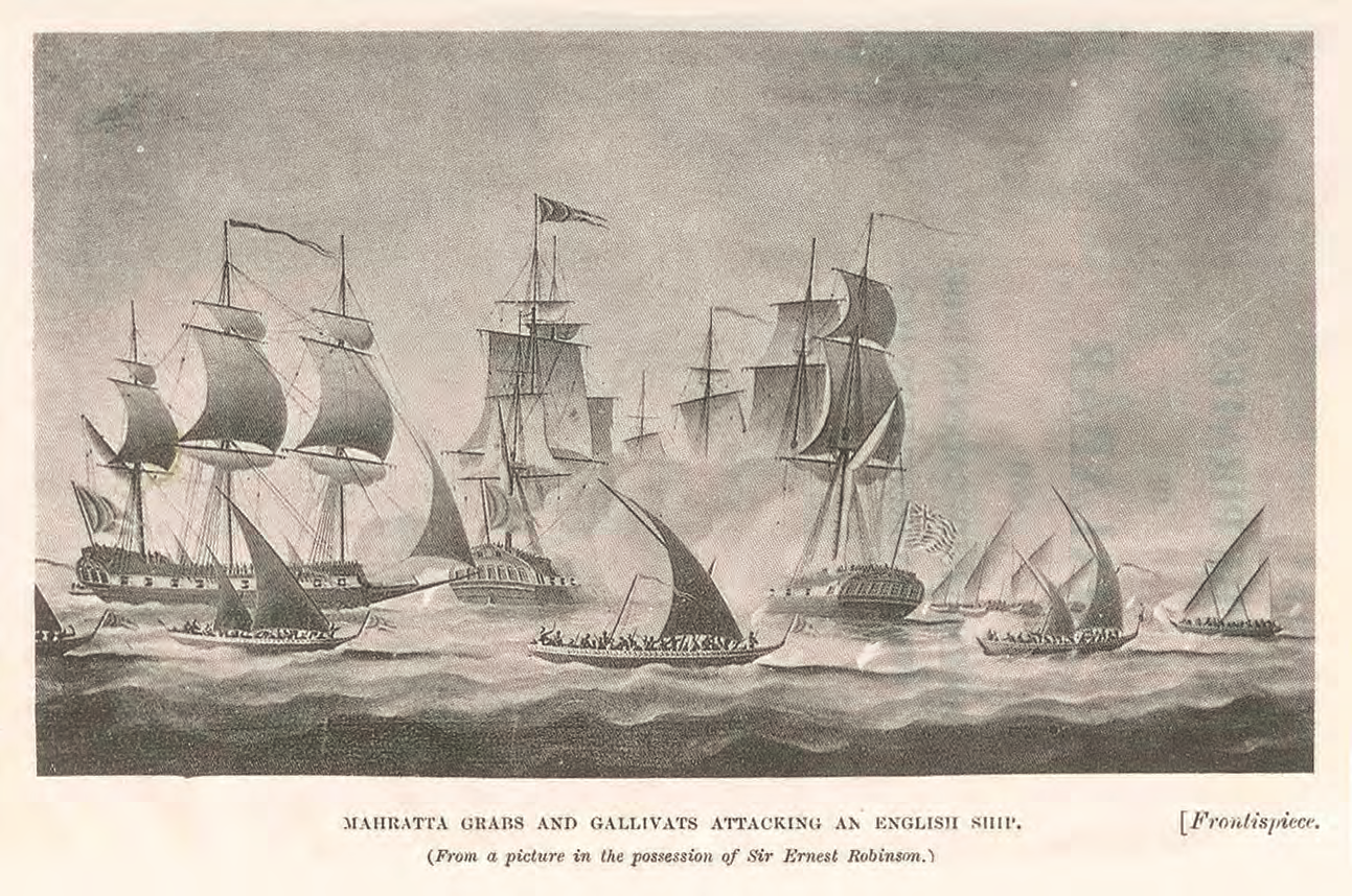 Maratha ships attacking English ships