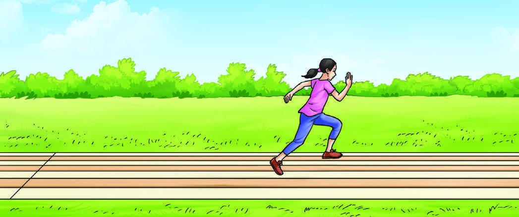 Fig 4.2: An athlete running on a straight track