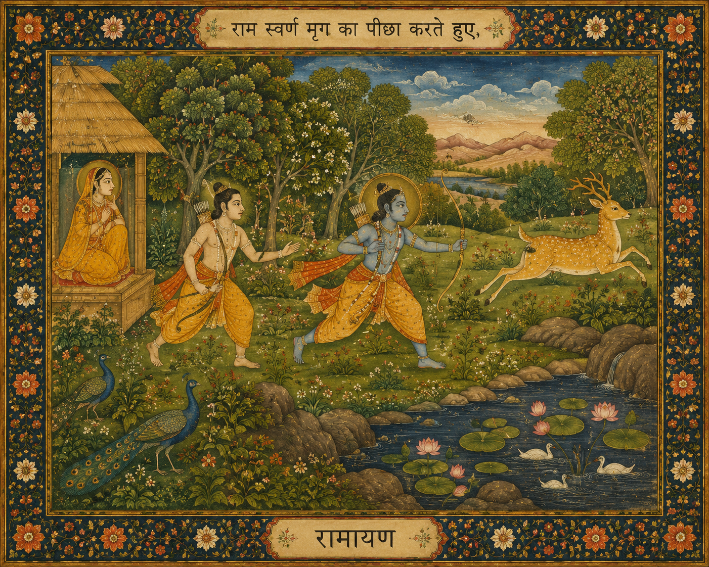 Ramayana miniature painting Persian translation