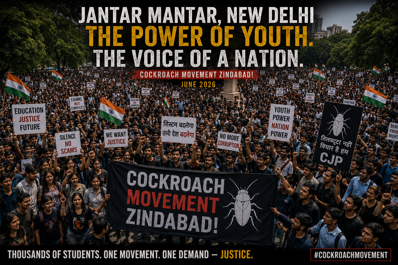 Jantar Mantar CJP protest crowd June 6 2026 Abhijeet Dipke