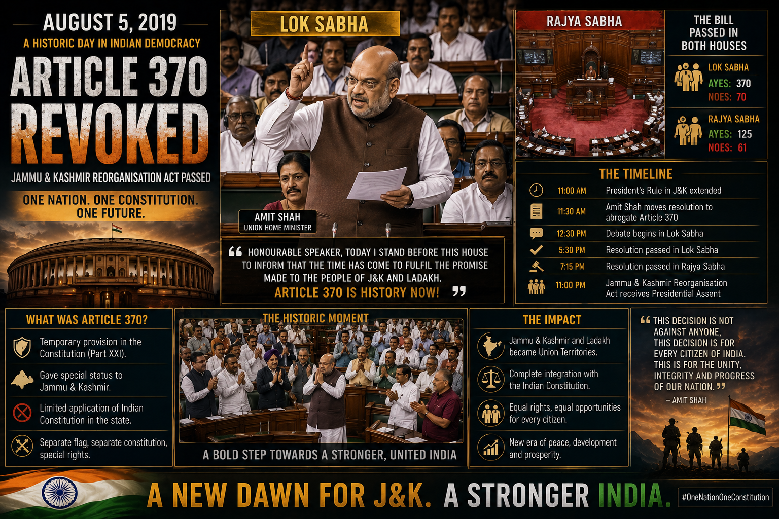 Article 370 revocation Parliament August 5 2019 India history