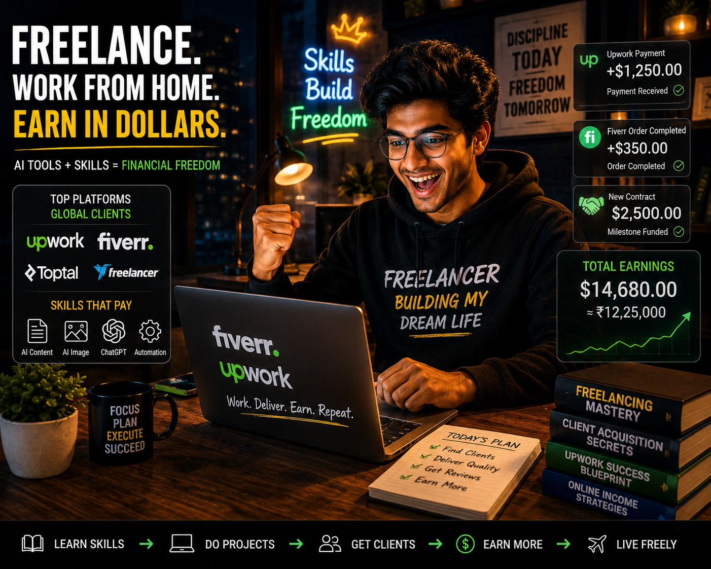 Indian freelancer AI tools Fiverr Upwork earning online 2026