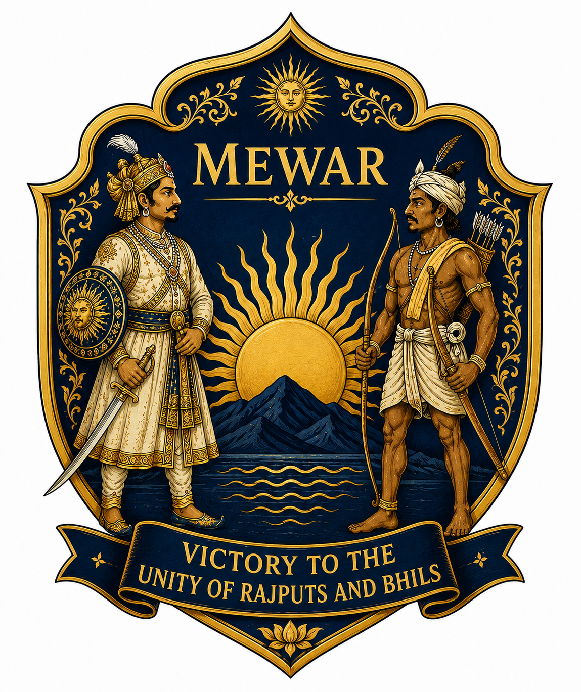 Mewar emblem Bhil warrior Rajput