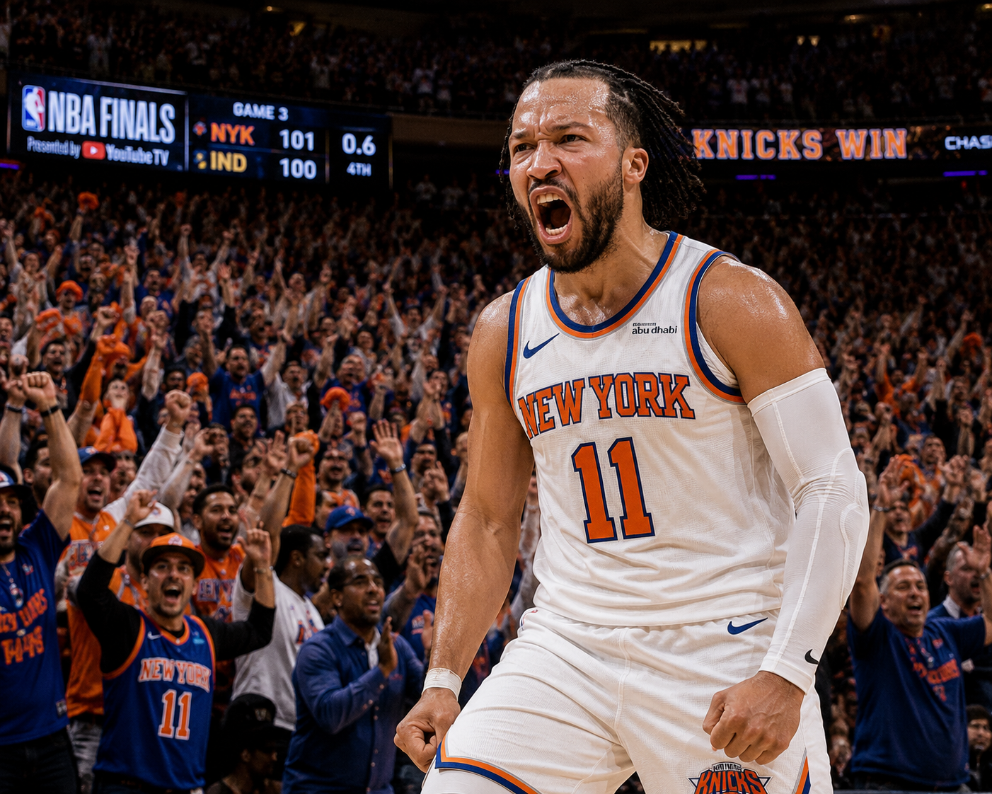 Jalen Brunson New York Knicks NBA Finals 2026 clutch moment basketball court