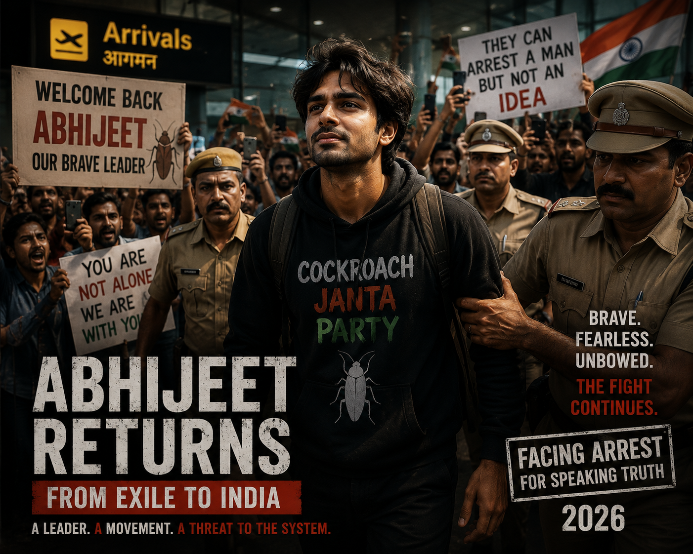 Abhijeet Dipke returning India airport protest courage 2026