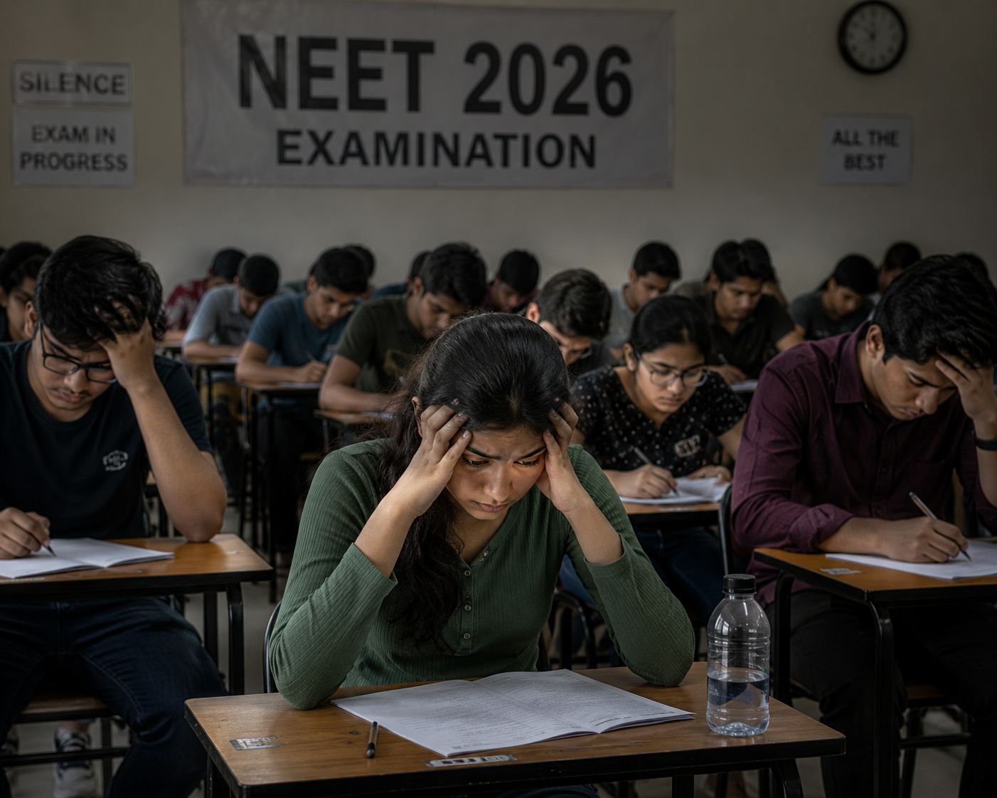 Students protesting NEET controversy paper leak India 2026