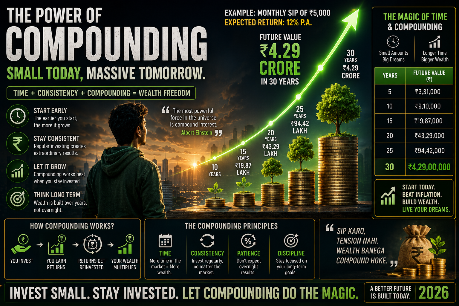 compound interest stock market growth India wealth creation 2026