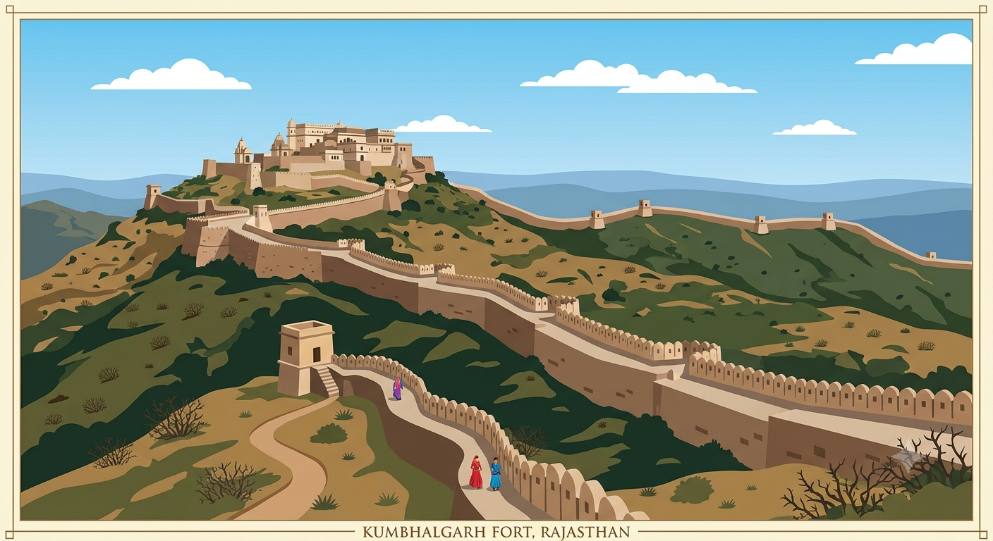 Kumbhalgarh Fort with its 36 km long wall