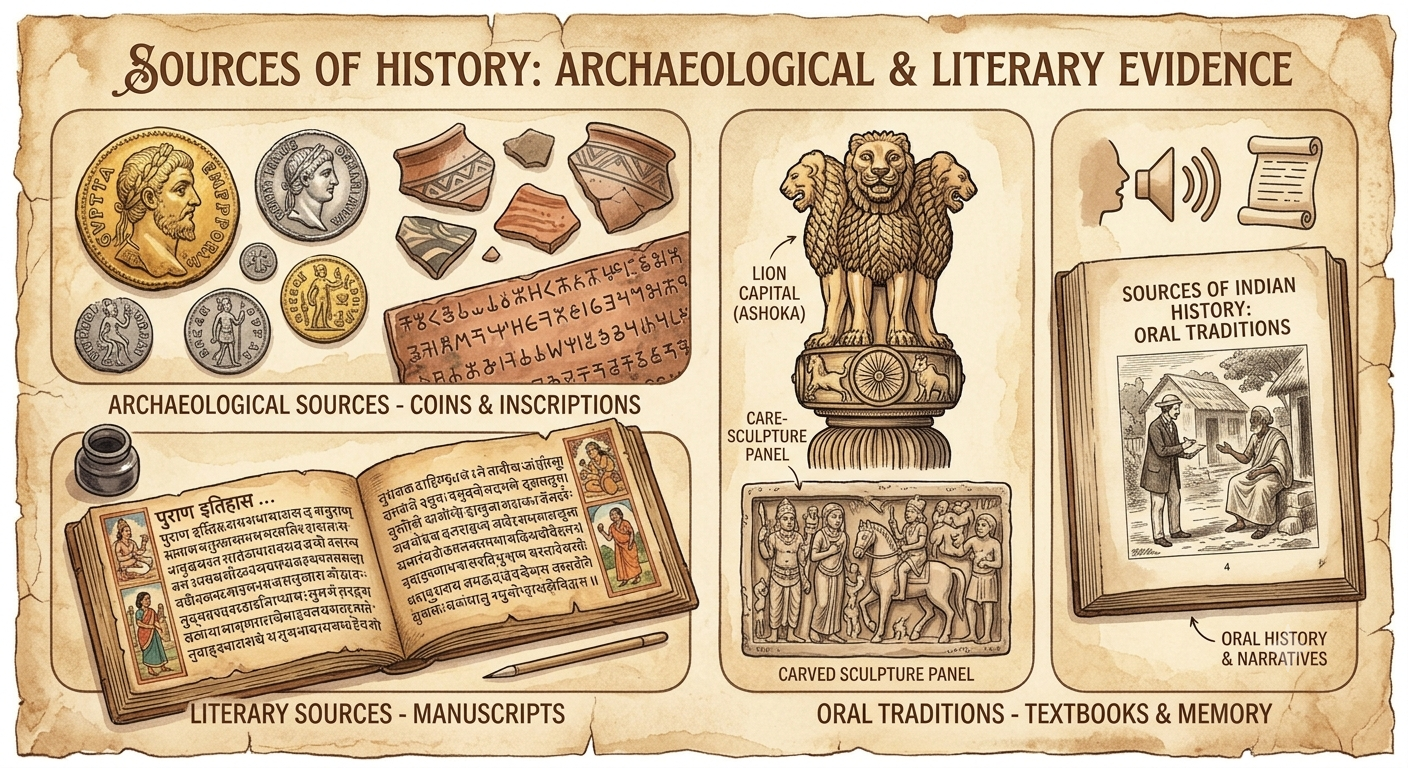 National Museum New Delhi with historical objects like coins, sculptures and manuscripts