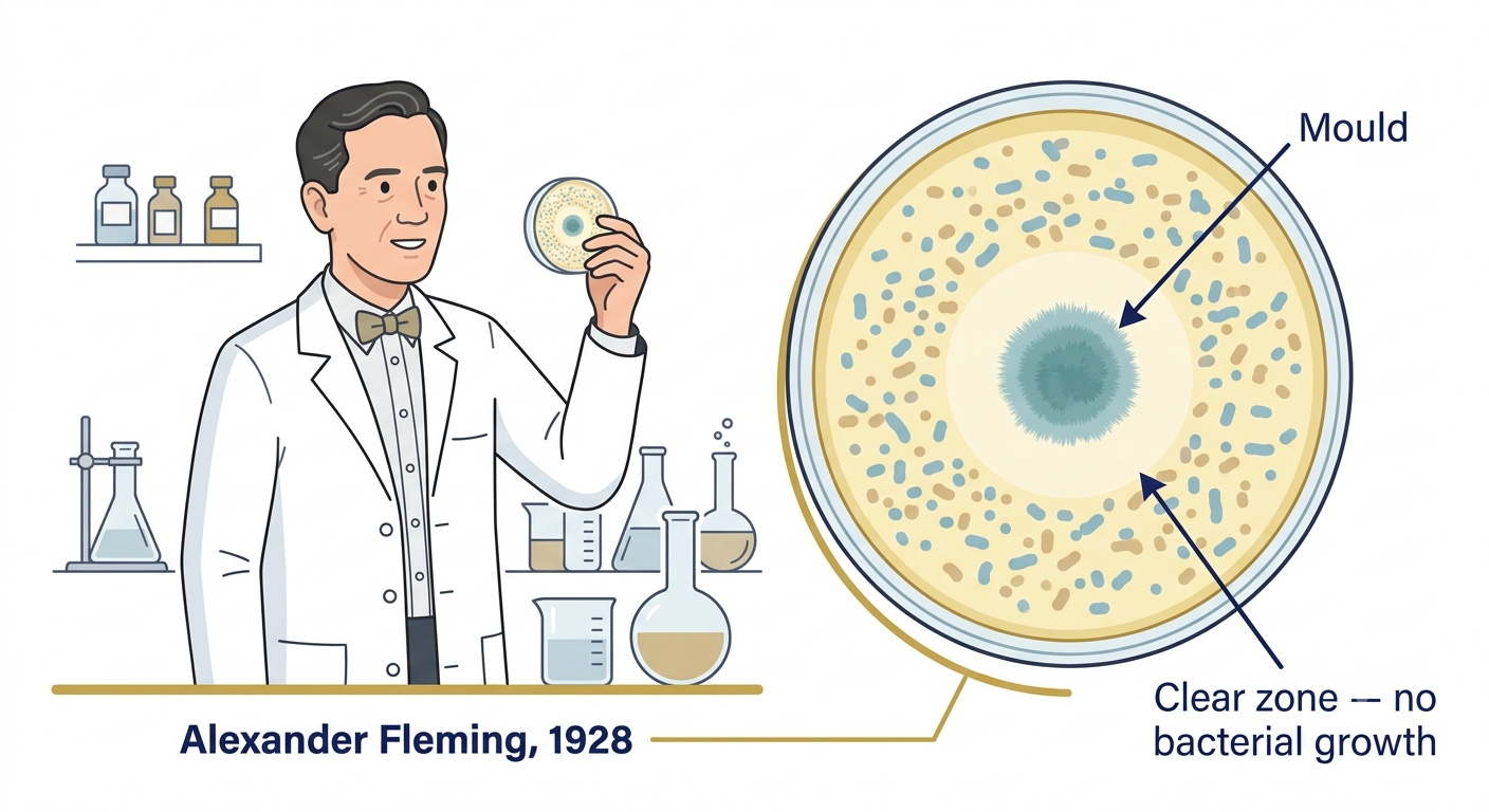 Alexander Fleming and the discovery of penicillin in 1928