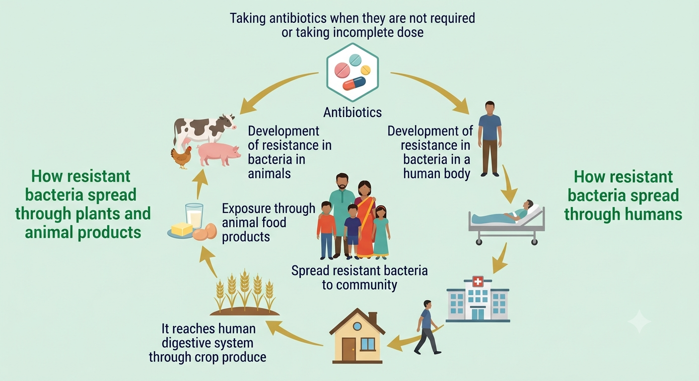 How antibiotic resistance spreads in the community through humans, animals and crops