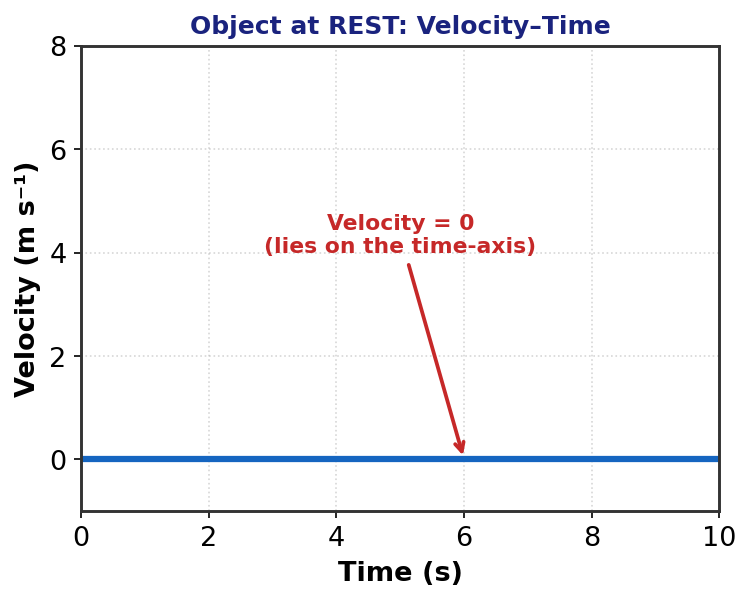 Object at rest velocity-time graph