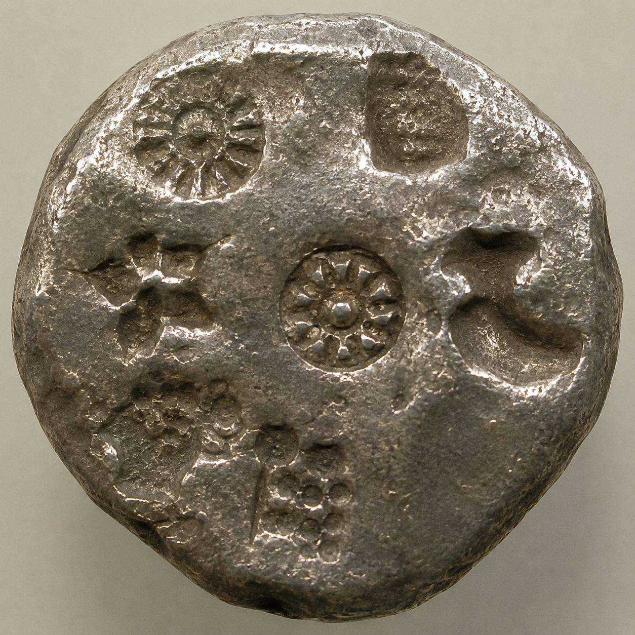 Punch-marked silver coin of Mahapadma Nanda