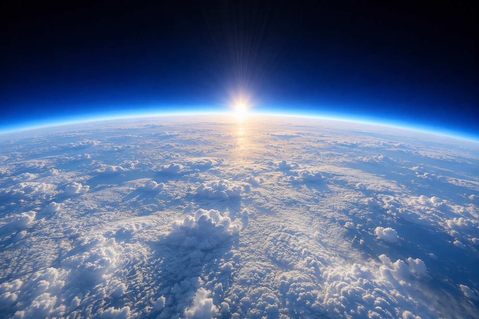 Earth's atmosphere seen from high above the clouds