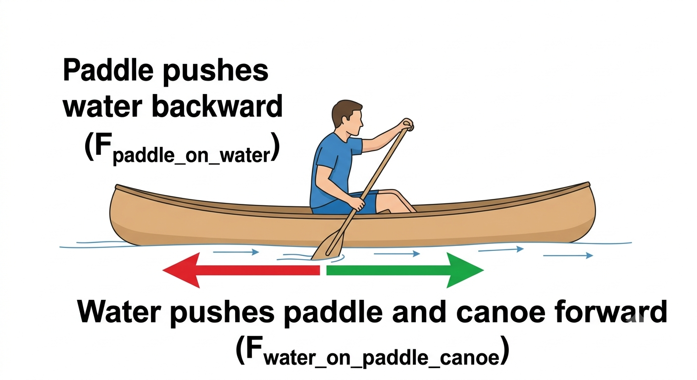 Rowing a canoe