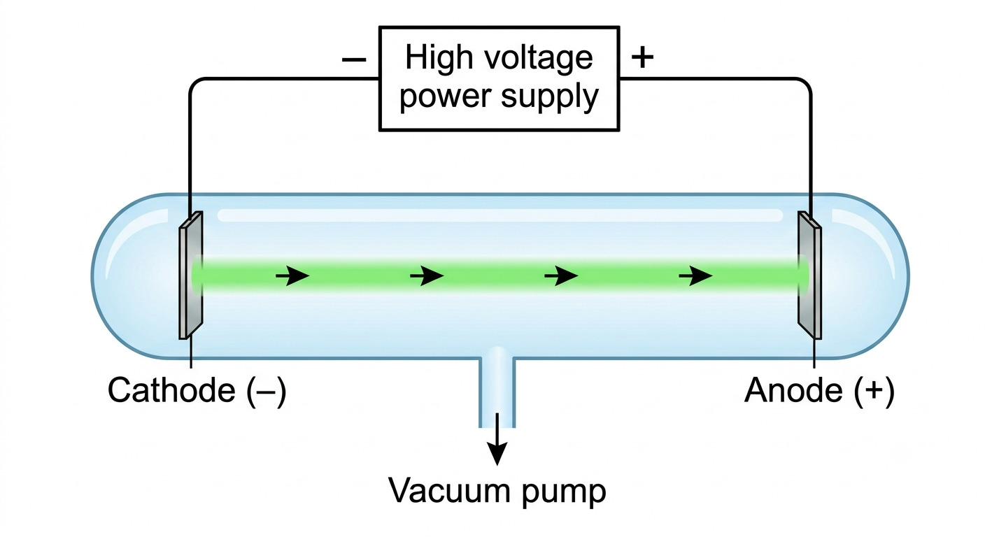 Line diagram of cathode ray tube
