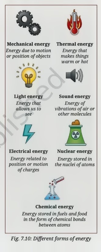 Different forms of energy chart